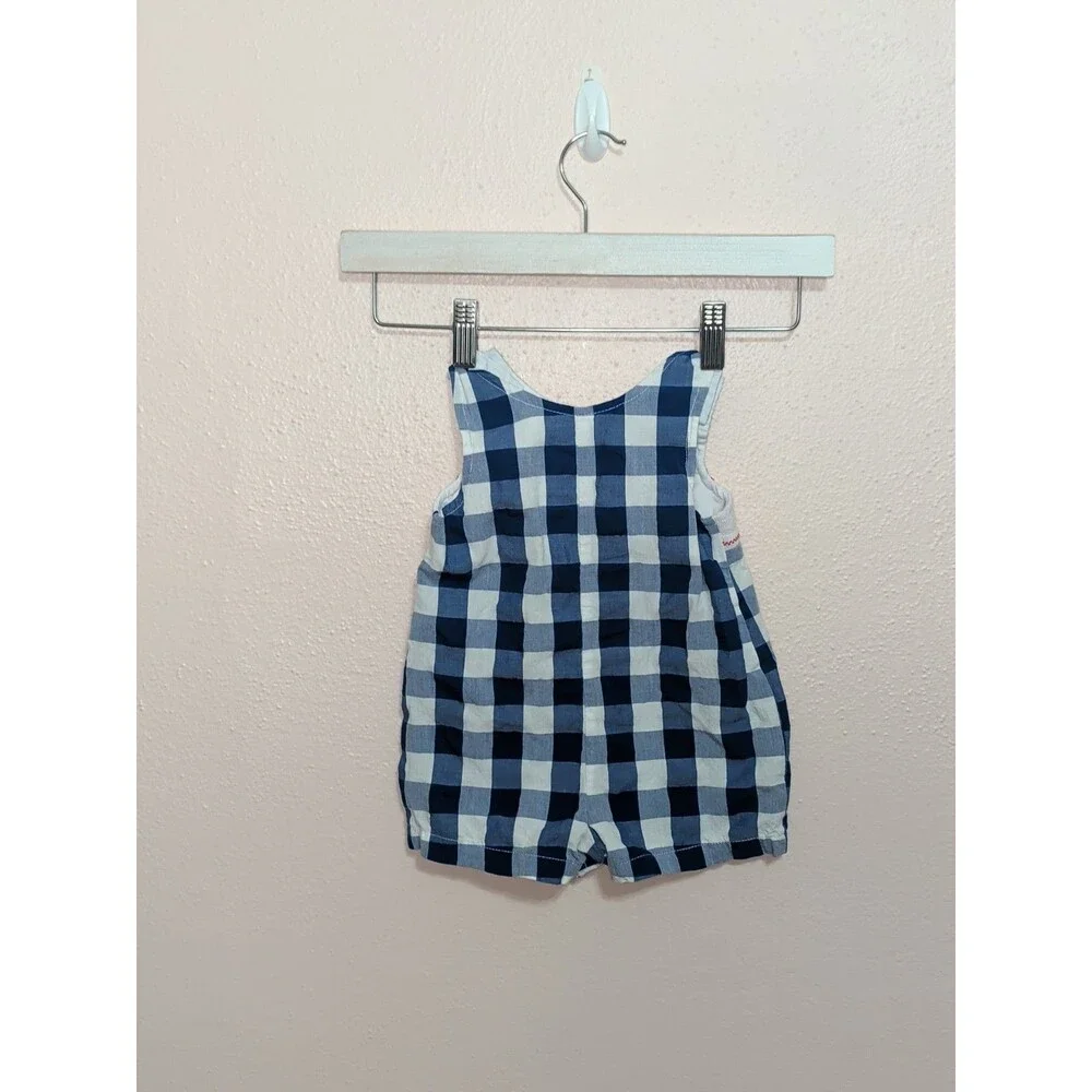 Good Lad Patriotic Flag Smocked Gingham Romper 12 Month - Picture 4 of 9